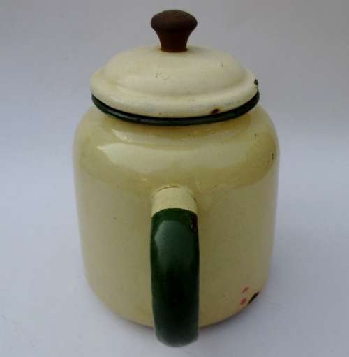 VINTAGE ENAMEL TEA POT