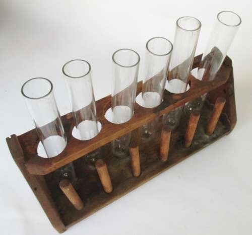 VINTAGE TEST TUBES IN STAND