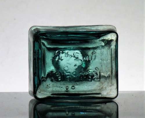 ANTIQUE TEAL BOAT INK BOTTLE