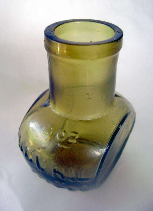 Amber Green Bovril Bottle