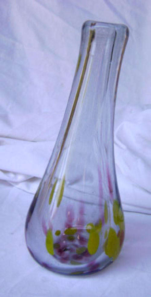 Vase / Bottle Hand Blown. Thick Glass, Pontil.