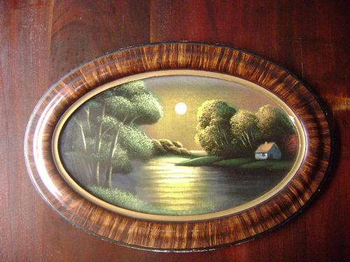 Oval Picture Frame. With  Original Domed Glass.
