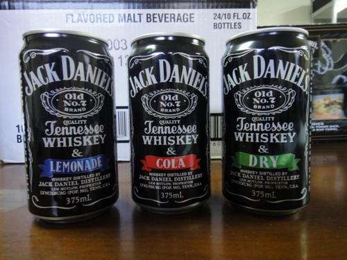 Jack Daniels mixed drinks in tins.