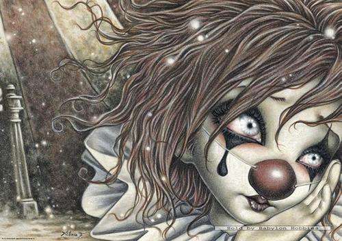 1000 pcs jigsaw puzzle: Victoria Frances - Red Nose (Misty Circus, Gothic)