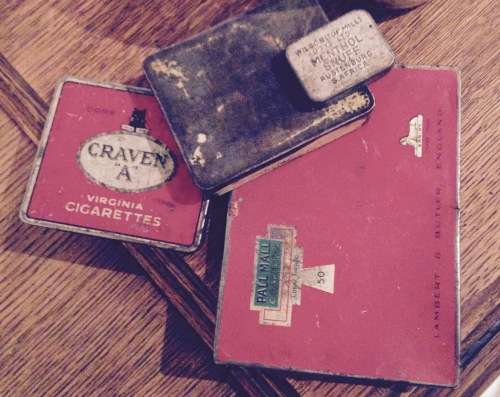 Collection of Vintage Cigarette And snuff tins