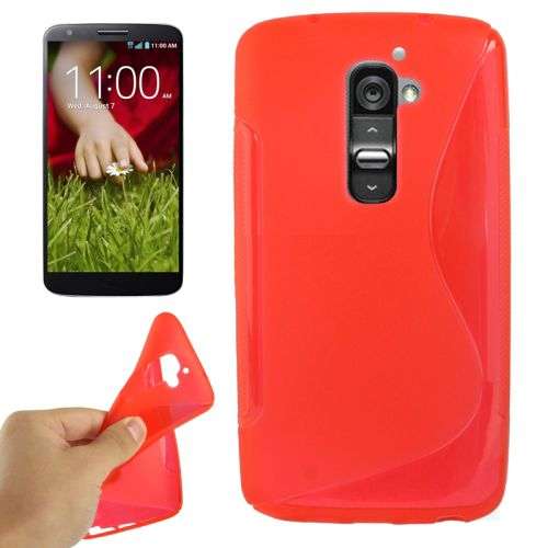 Translucent TPU Gel Case for LG G2 (Red)