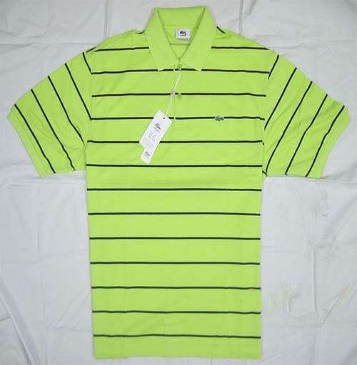 STRIPED LACOSTE POLO (SIZE 5 LARGE GREEN)