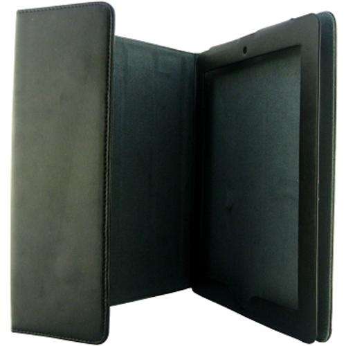 IPAD LEATHER CASE (BLACK) + "FREE SCREEN PROTECTOR"