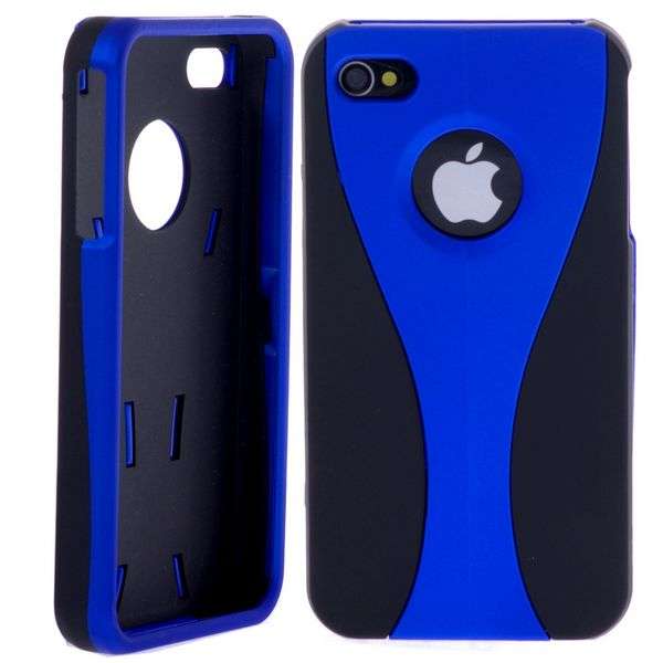 Cup Design Snap-On Protective Hard Cover for iPhone 4 (Black/Blue)