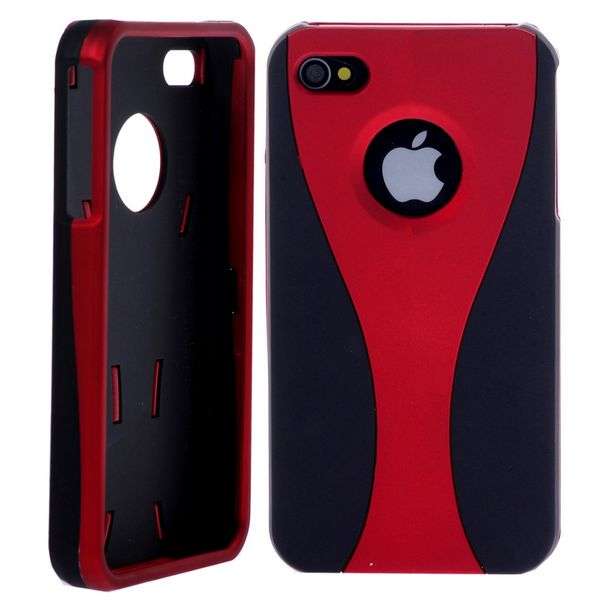 Cup Design Snap-On Protective Hard Cover for iPhone 4 (Black/Red)