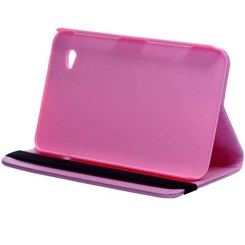 Side Flip Case with Elastic Band for Samsung Galaxy Tab P1000 (Pink)
