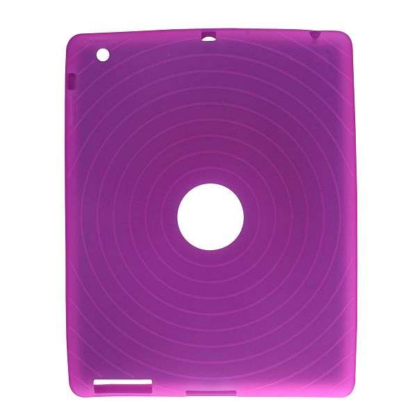 Lilac Concentric Circles Soft Silicone Case  for Apple iPad 2 (Pink)