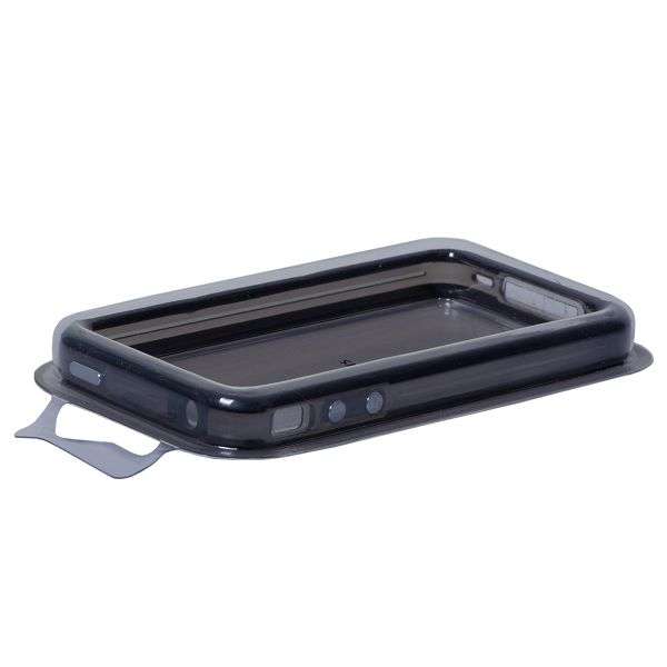 TPU Bumper for Apple iPhone 4 with Metal Button ( Black) + Free Screen Protector