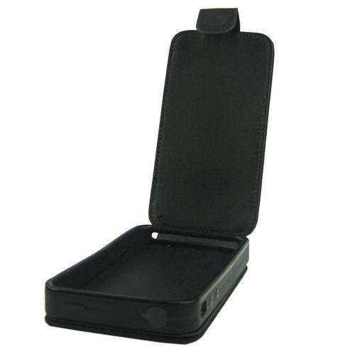 (Year End Clearence) Top Flip Case with TPU Frame and Magnetic Clasp for iPhone 4 (Black)