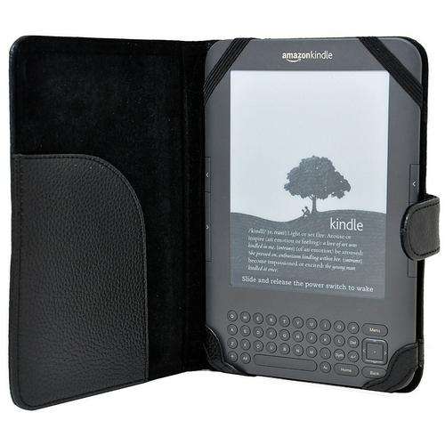 Black Flip Case for Amazon Kindle 3 + Screen Protector  (For 3G & Wifi Versions)