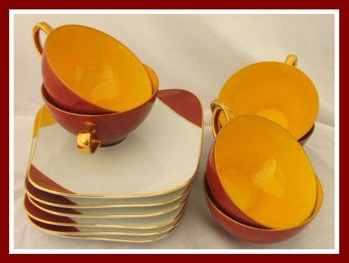 6 Westminster China Art Deco Tea Cups and Saucers! So Retro!