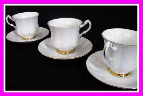 White Gilt Paragon Part Teaset! Have a Look!