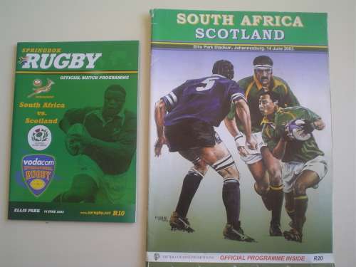 South Africa v Scotland 2003 2nd Test Match Programme Ellis park