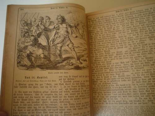 Antique Große Haus-Bilder-Bibel Bible Bijbel Bybel