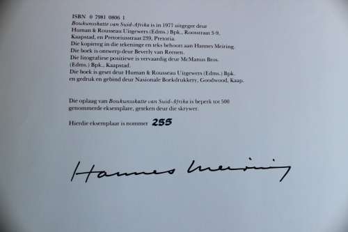 GETEKEN en Genommer: Boukunsskatte van Suid-Afrika - Meiring