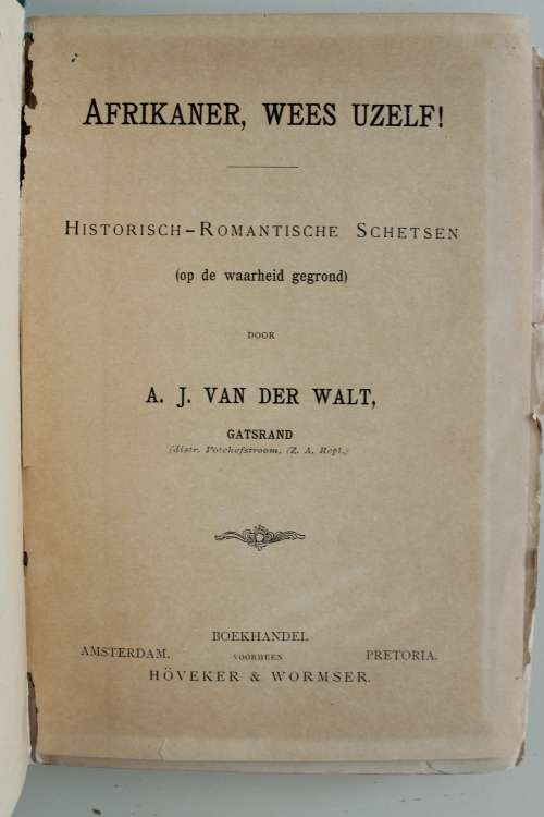 1897  -  Afrikaner, wees uzelf - Van der Walt