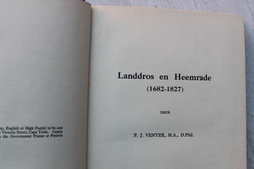 Landdros en Heemrade 1682 - 1827   - Venter