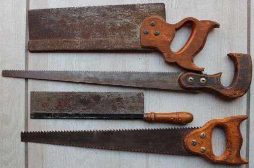 4 x Wooden saw  houtsaag  vintage antique implements implimente