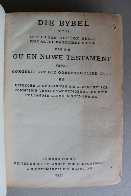 1933 Bybel 1936 druk in vol leer gebind - Mooi toestand