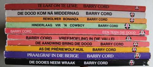 10 x Barry Cord westerns in Afrikaans vertaal  - sagtebande
