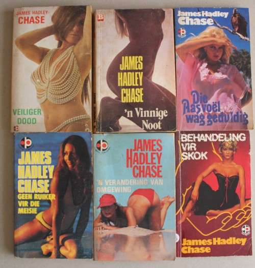 6 x James Hadley Chase sagtebande in goeie toestand