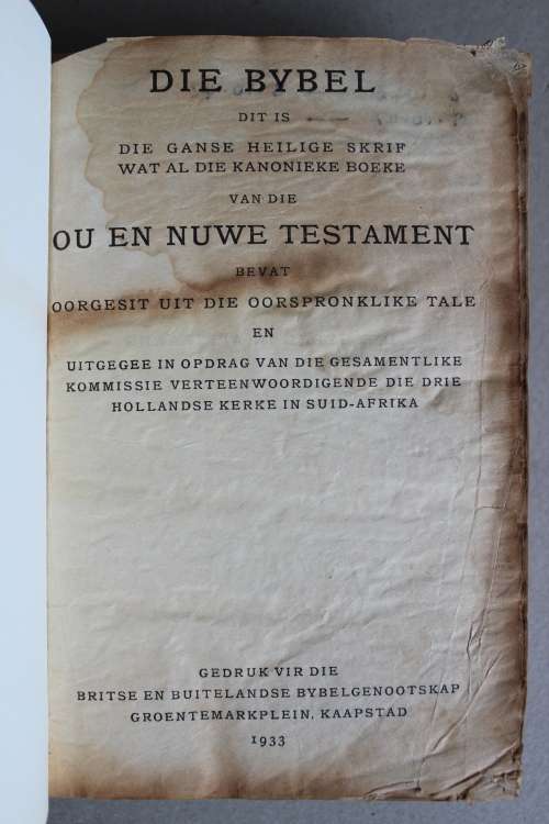 1933 Bybel - Eerste Afrikaanse uitgawe