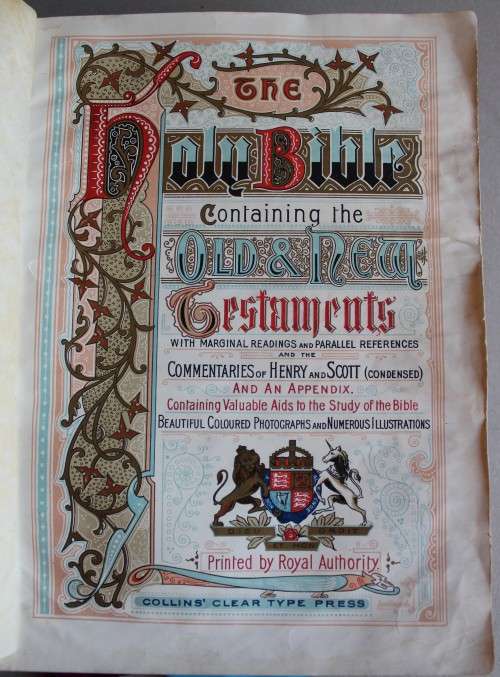 Circa 1871 Freemasonry Holy Bible