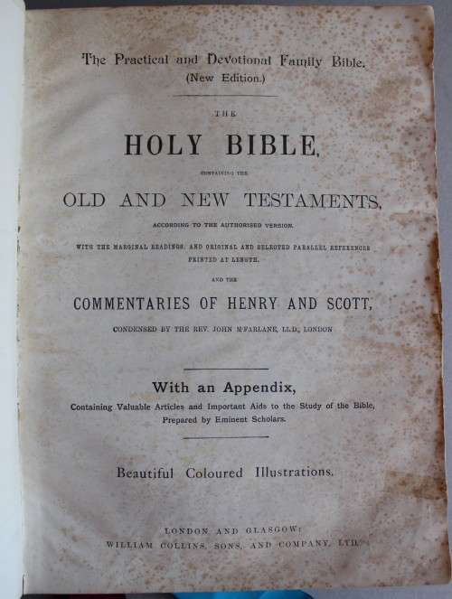 Circa 1871 Freemasonry Holy Bible