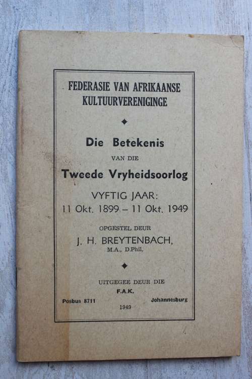 Die betekenis van die Tweede Vryheidsoorlog vyftig jaar - Breytenbach