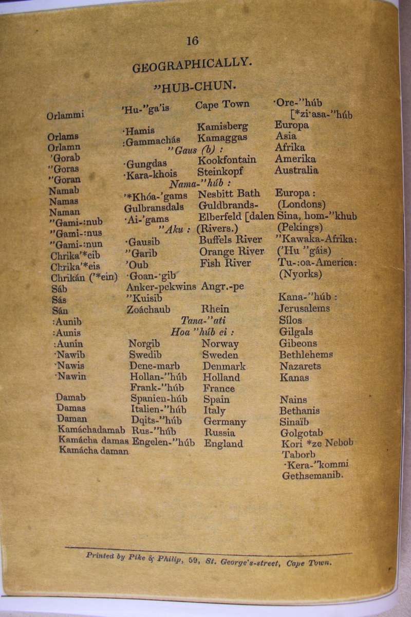 Rev. H C Knudsen -   NAMA- A.B.Z. Kannis, Gei *Hu- *Ze Khom-Ei-Kannis.