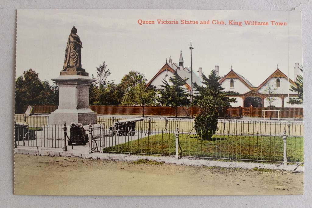 KING WILLIAMS TOWN - Queen Victoria Statue and Club - post card postcard