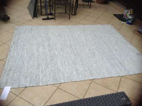 White leather large rug