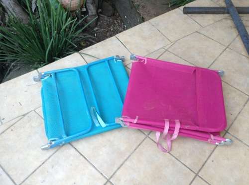 Pink and blue pool lounger