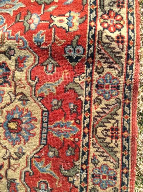 Red and blue hand knotted persian