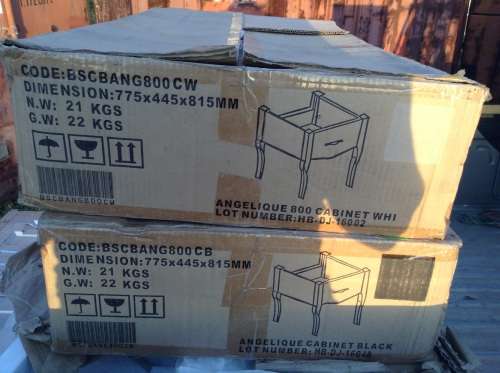 Stunning gloss black basin cabinet