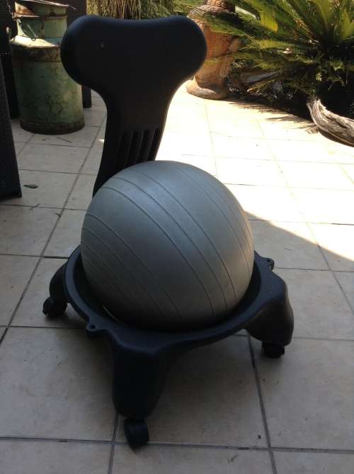 Funky balance ball and chair