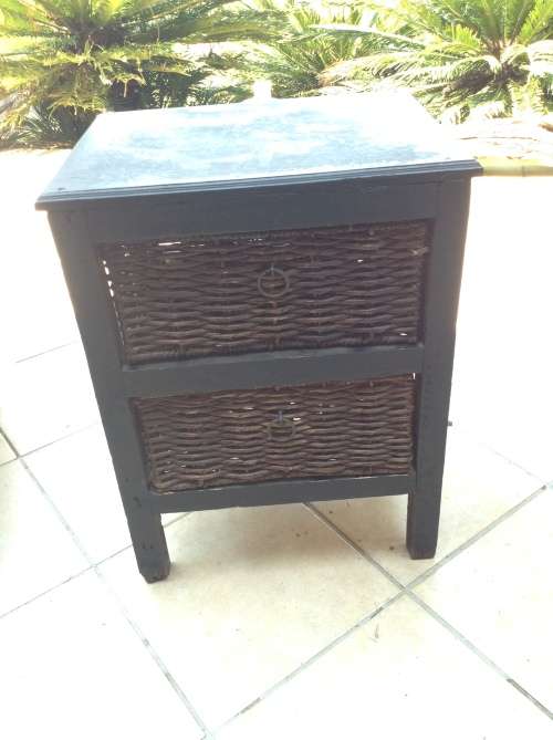 Wicker wood side table