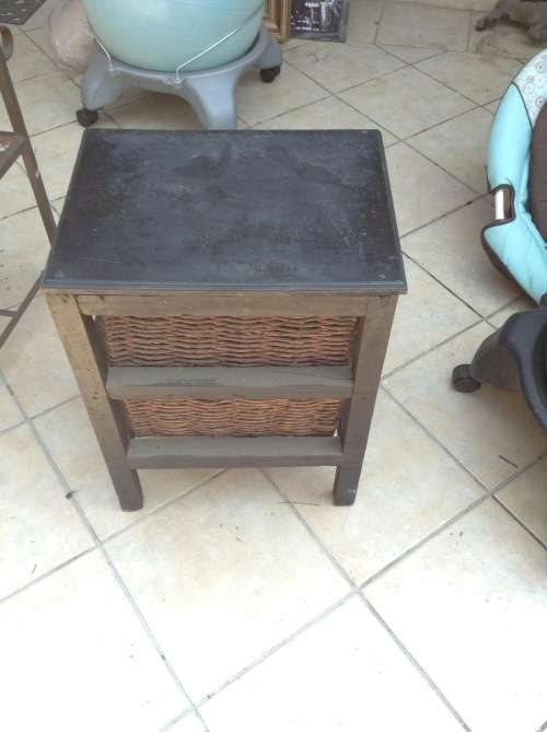 Wicker wood side table