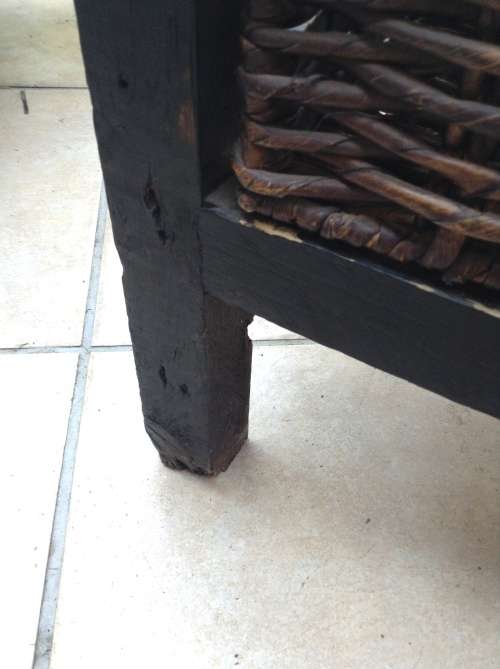 Wicker wood side table