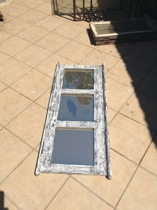 Black white shabby chic 3 panel  mirror