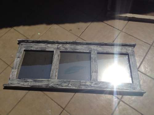 Black white shabby chic 3 panel  mirror