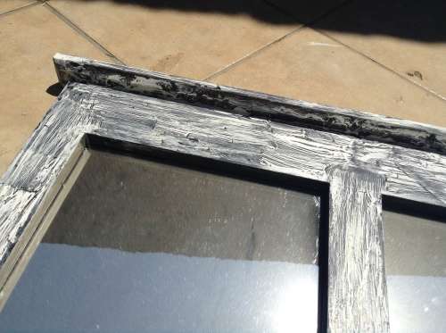 Black white shabby chic 3 panel  mirror