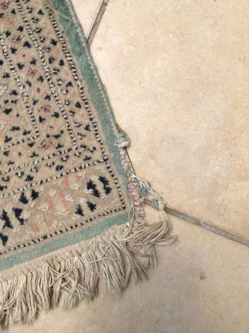 Unusual green teal blue Bokhara Persian runner