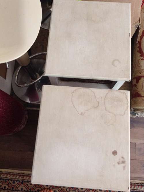 White and natural dark wicker 2 drawer bedside table