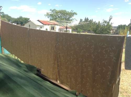 Gold and cream/beige tab vine design curtains